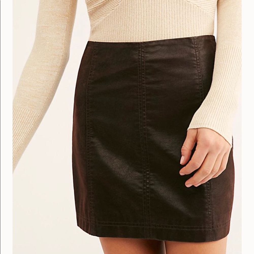 NWT Free People Modern Femme Suede Mini Skirt